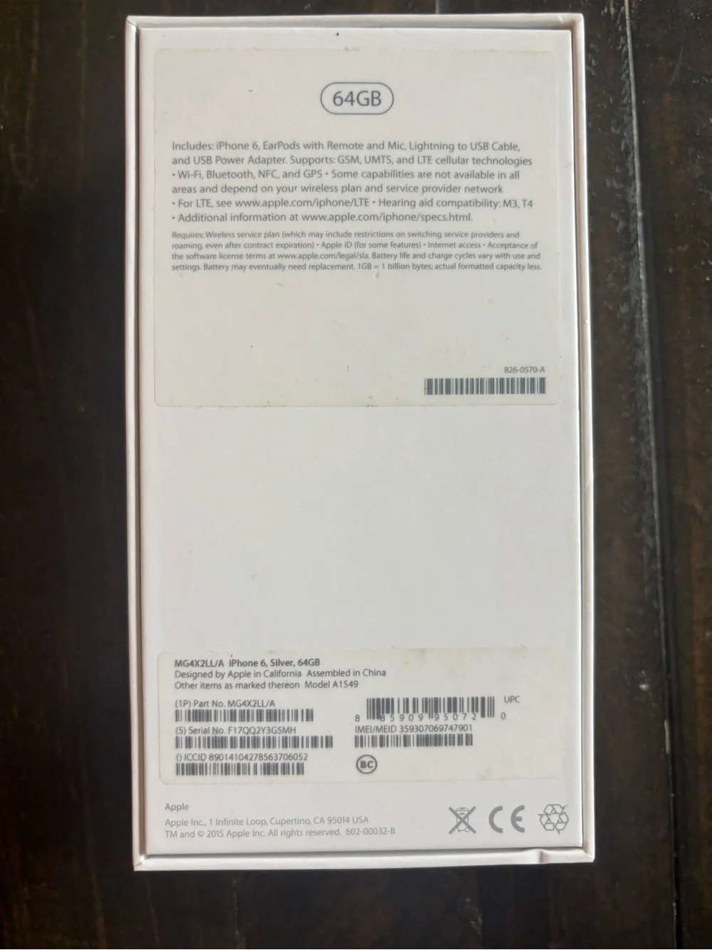 Apple iphone 6 silver 64gb unlocked